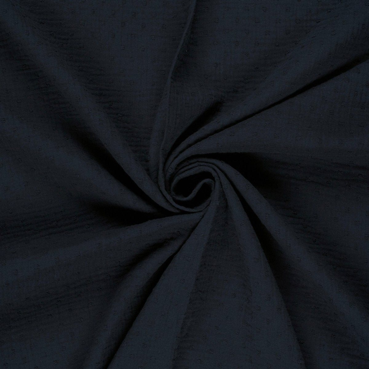 Double Gauze Dobby Dots Navy - Lametru.ro