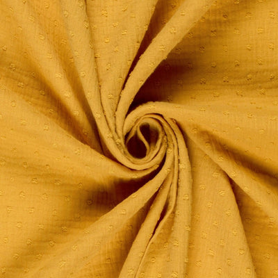 Double Gauze Dobby Dots Ochre - Lametru.ro