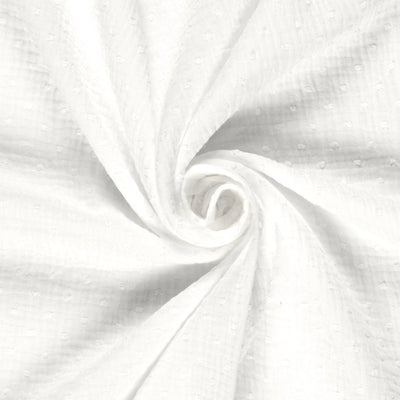 Double Gauze Dobby Dots Off White - Lametru.ro