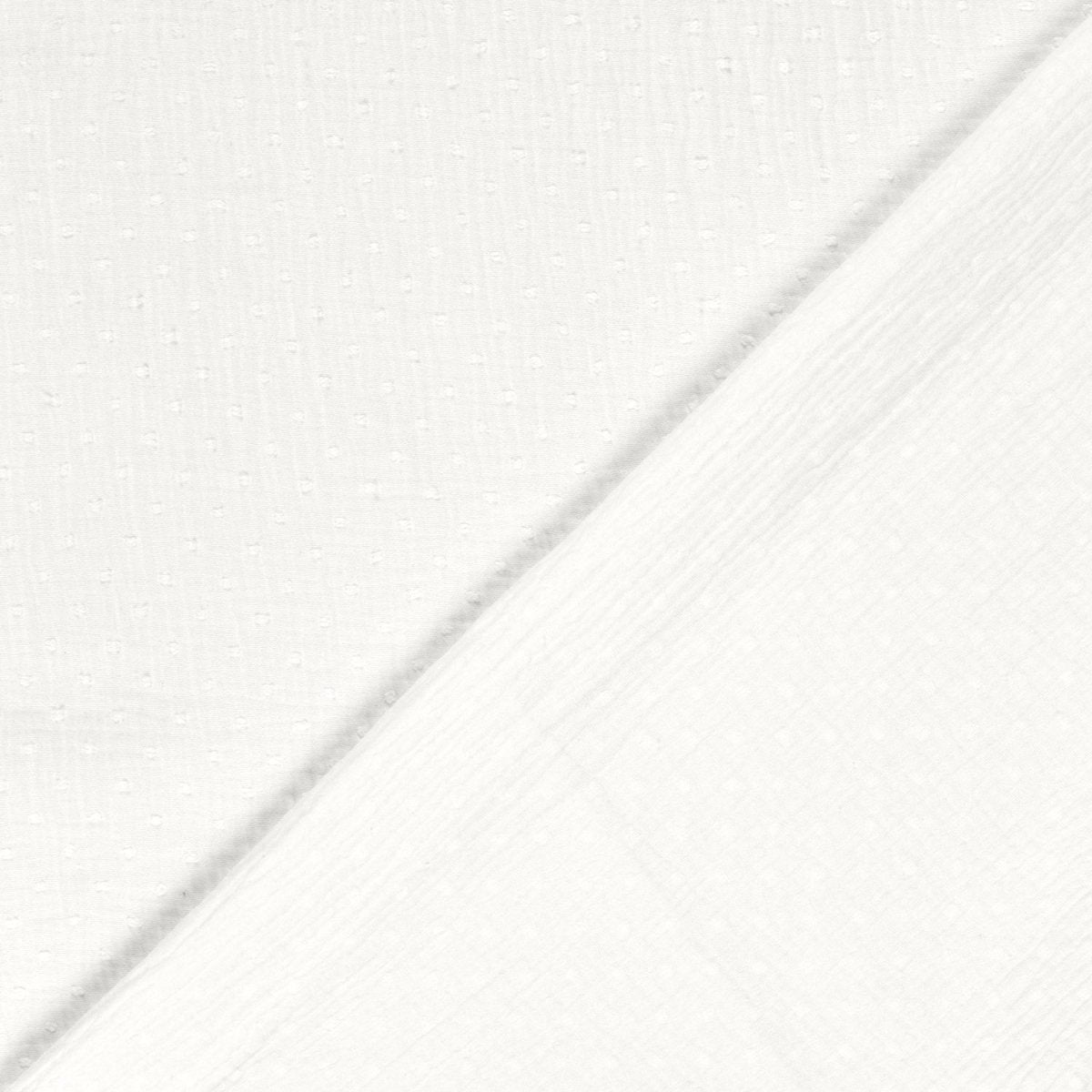 Double Gauze Dobby Dots Off White - Lametru.ro