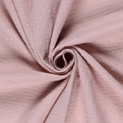 Double Gauze Dobby Dots Pink - Lametru.ro