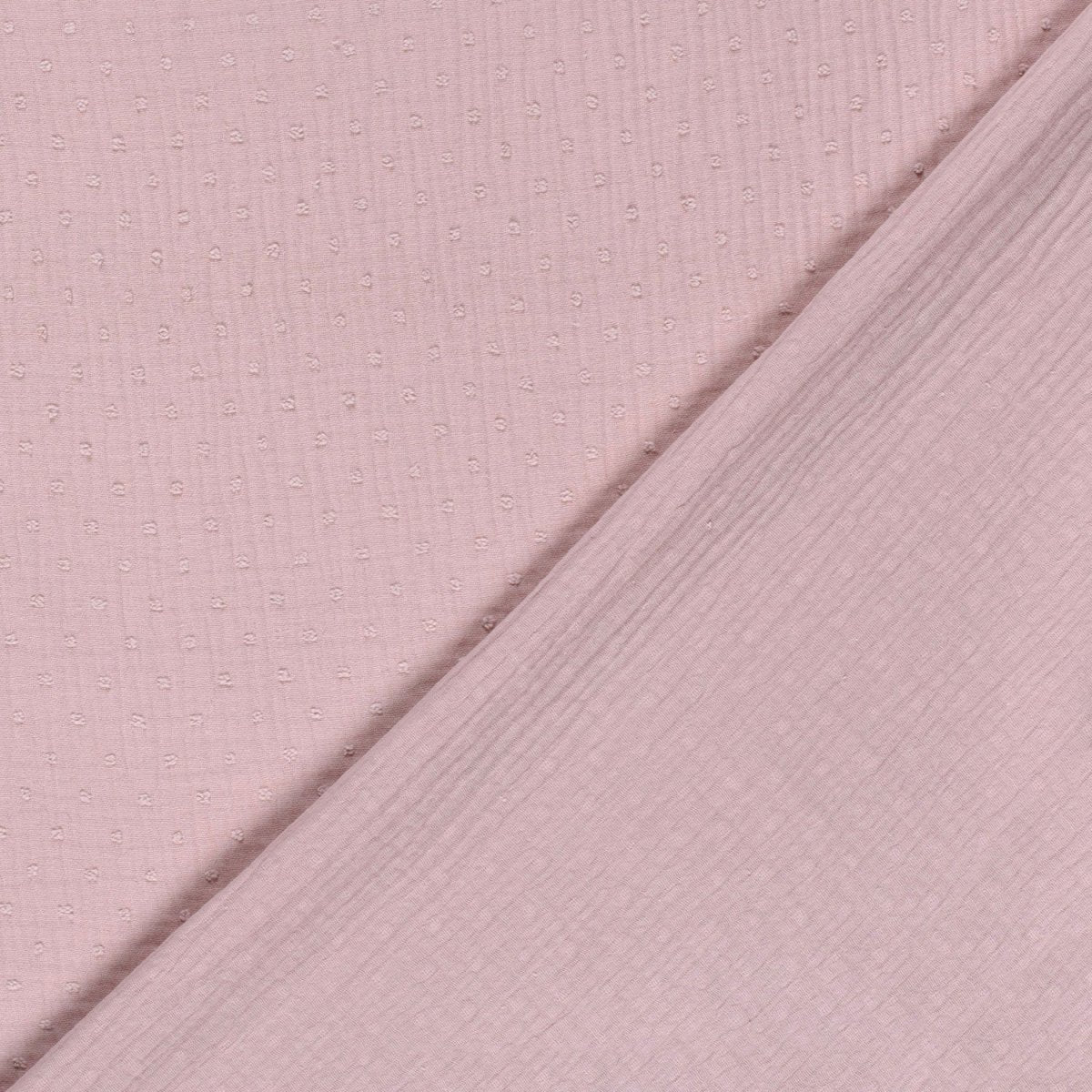 Double Gauze Dobby Dots Pink - Lametru.ro