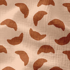 Double Gauze Printed Croissant Bisque / Pink