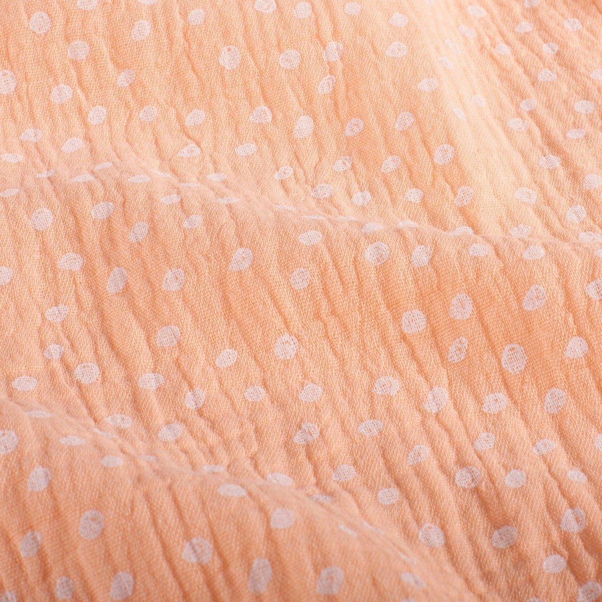 Double Gauze Printed Dots Salmon - Lametru.ro