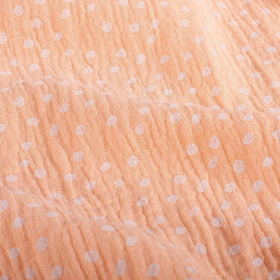 Double Gauze Printed Dots Salmon - Lametru.ro