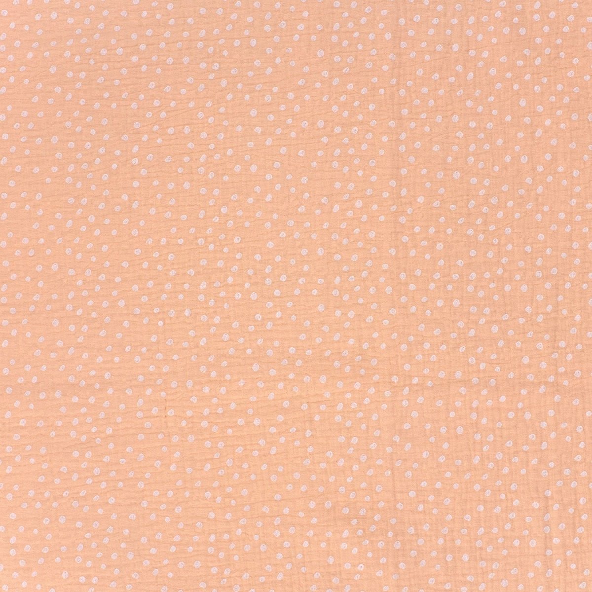 Double Gauze Printed Dots Salmon - Lametru.ro