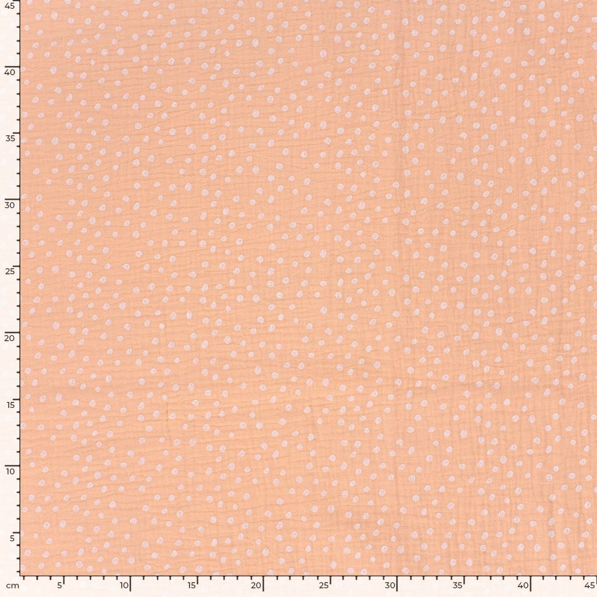 Double Gauze Printed Dots Salmon - Lametru.ro