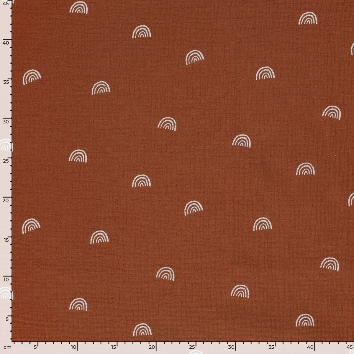 Double Gauze Printed Rainbow Brique - Lametru.ro