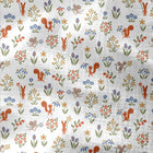 Double Gauze Printed Squirrel White / Green