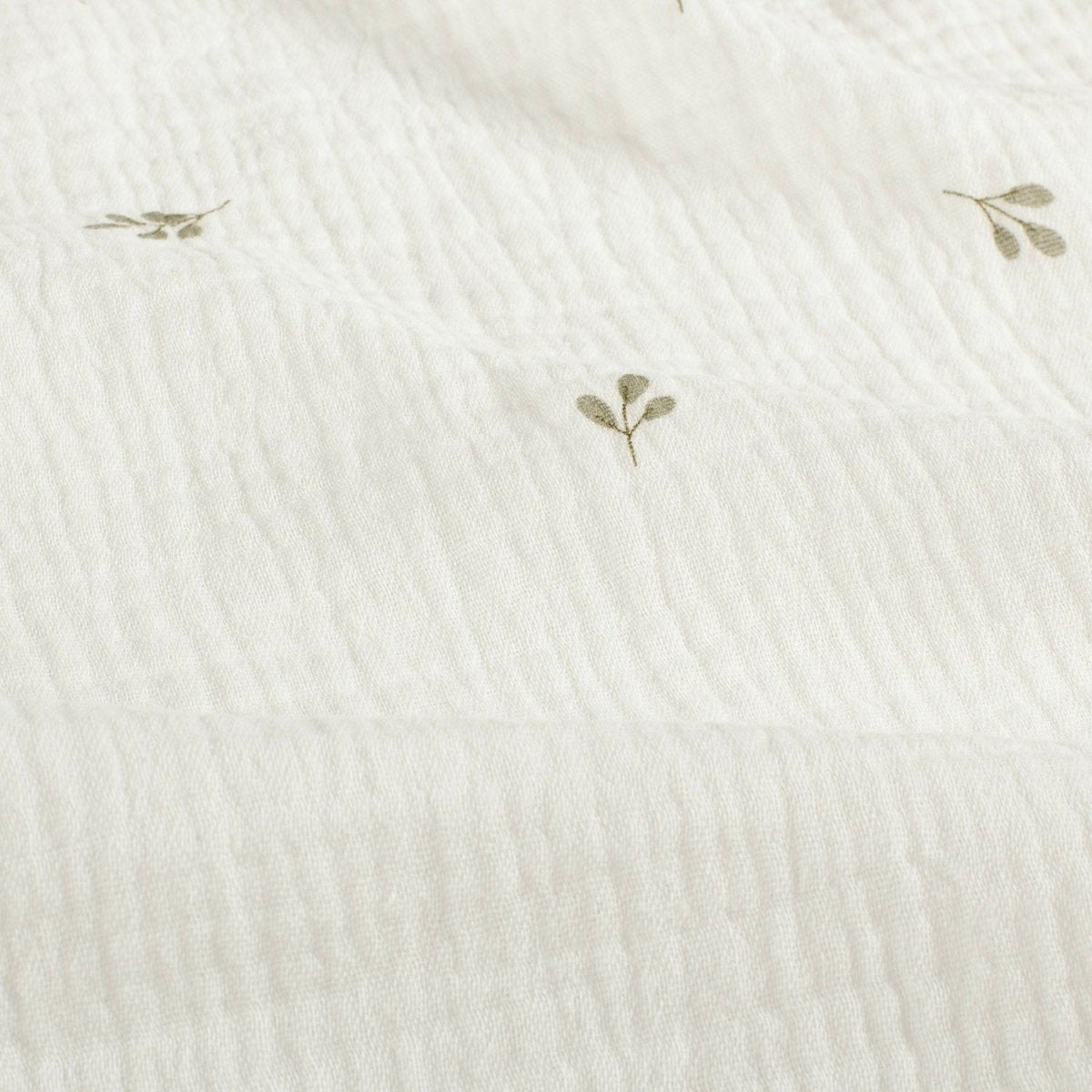 Double Gauze Printed Twigs Off White - Lametru.ro