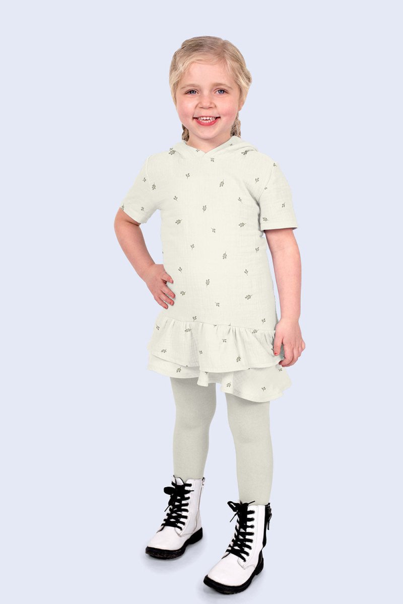 Double Gauze Printed Twigs Off White - Lametru.ro