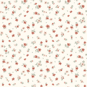 Cotton Jersey Pointelle Small Flowers Off White