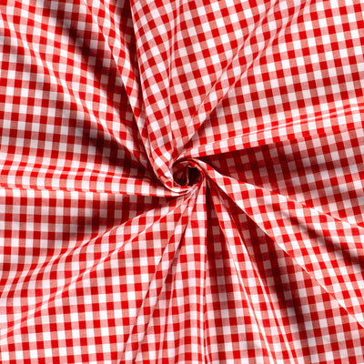 Cotton Poplin Gingham Red 5 mm