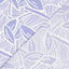 Cotton Satin Printed Leaves Lila