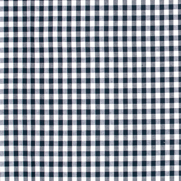Cotton Poplin Gingham Navy 5 mm