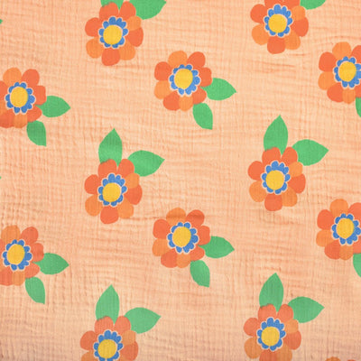 Printed Double Gauze Aline Skin / Orange - Lametru.ro