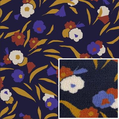 Printed Fleece Geoska Blue / Camel - Lametru.ro