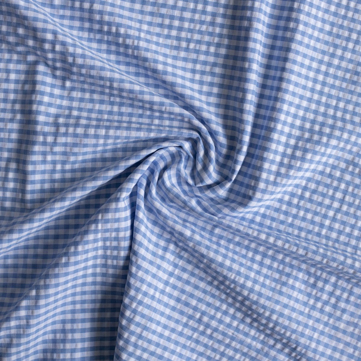 Seersucker Cotton Eli Off - White / Blue - Lametru.ro