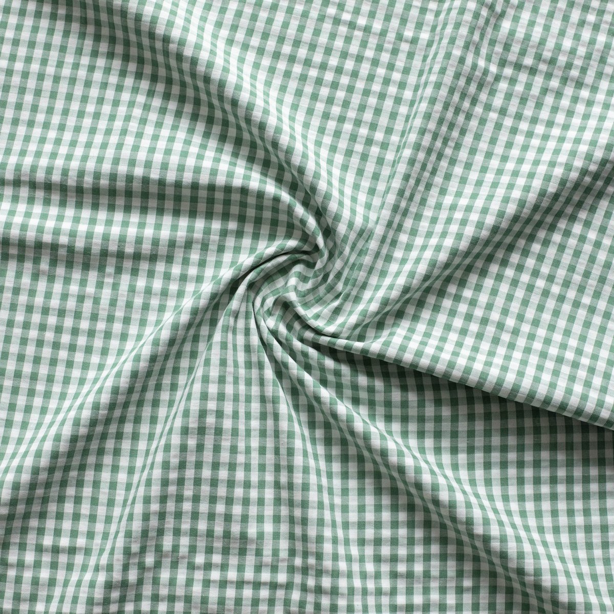 Seersucker Cotton Eli Off - White / Green - Lametru.ro