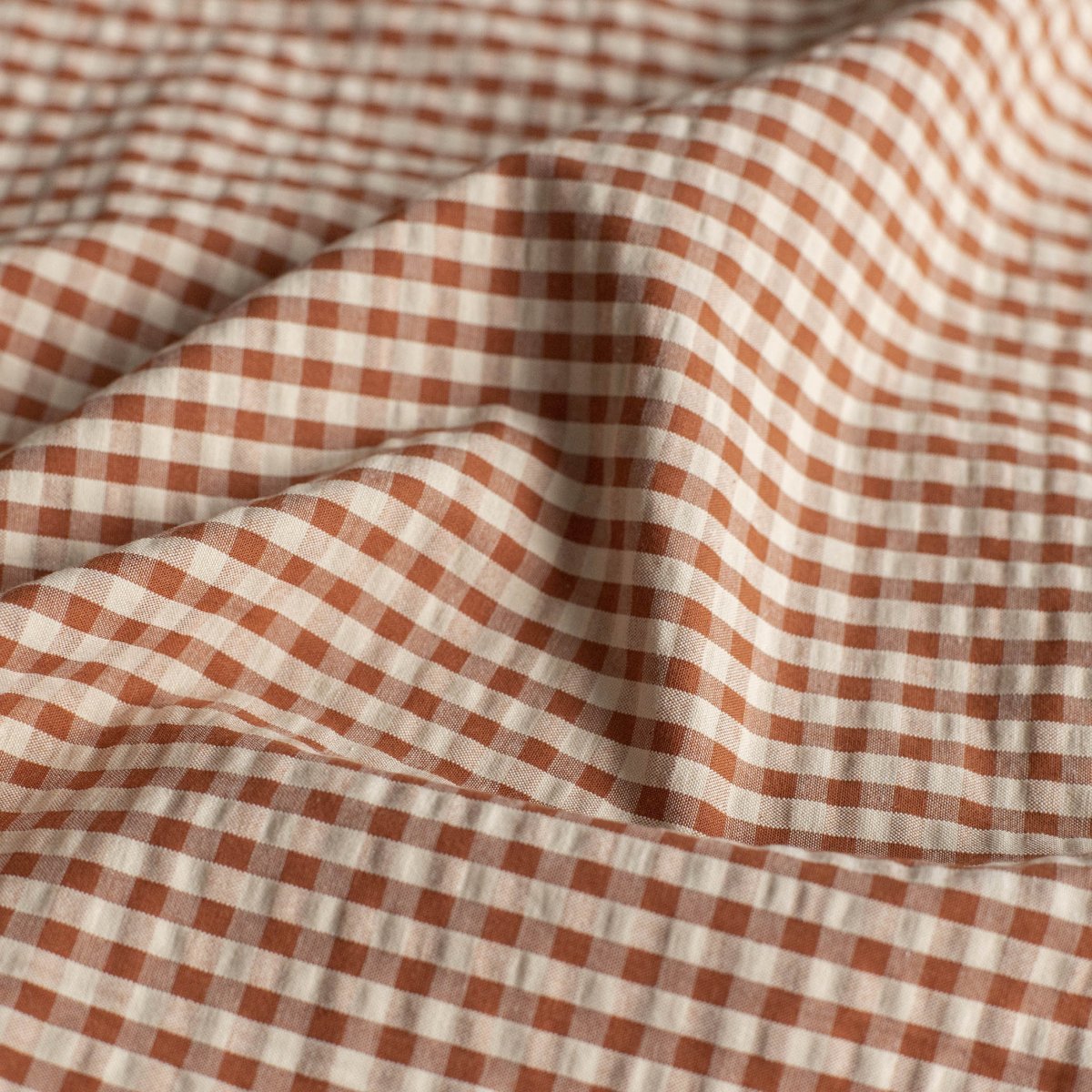 Seersucker Cotton Eli Peach / Cognac - Lametru.ro